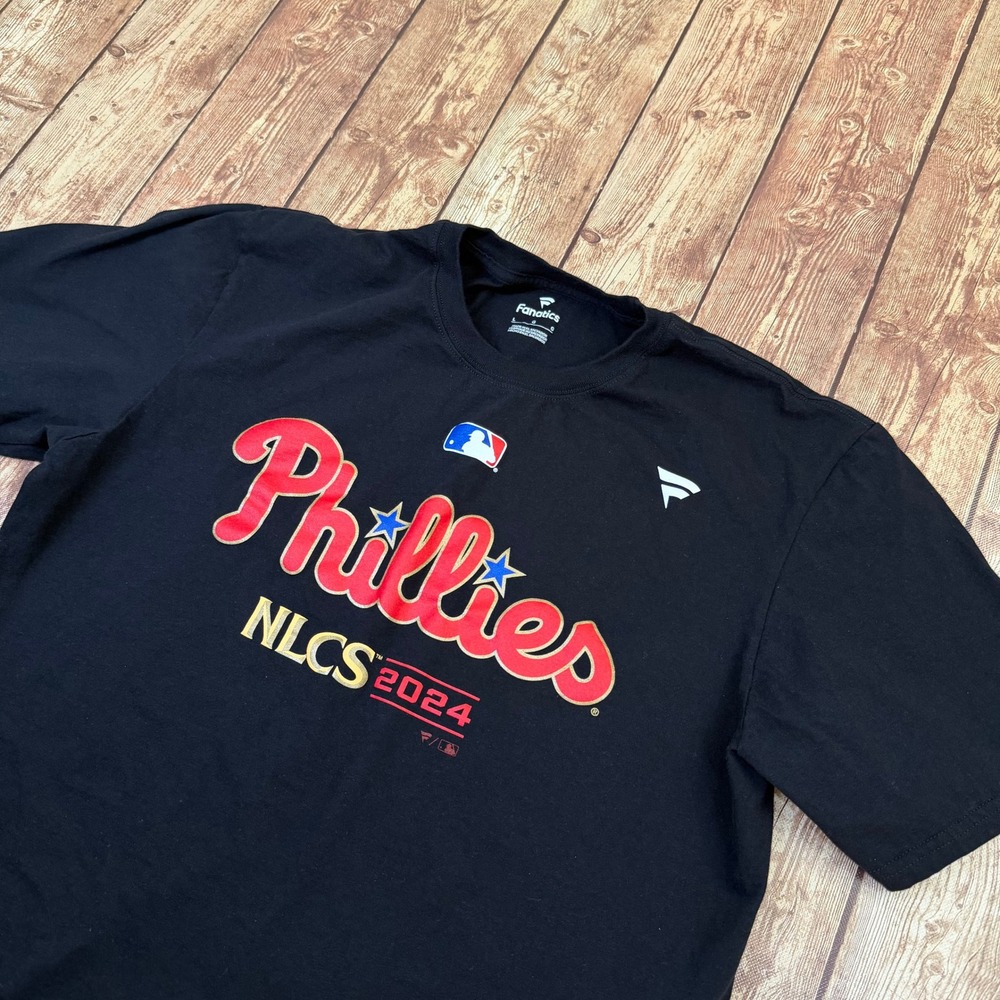Fanatics MLB Philadelphia Phillies NLCS 2024 T Shirt Mens Large Black Graphic